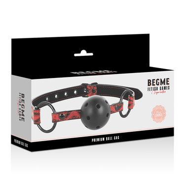 Ballgag in pelle vegana traspirante per giochi BDSM sicuri